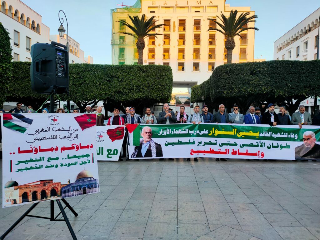 الرباط: وقفة تضامنية مع فلسطين في المغرب امام البرلمان 3 وقفة غزة3 1024x768 1