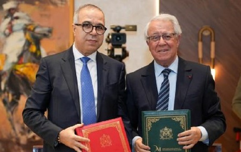 توقيع اتفاقية إطار للشراكة بين أكاديمية المملكة المغربية ومؤسسة محمد السادس للعلوم والصحة. 1 َAbdeljalil Lahjomri Lahcen Belayamani 508x300 1