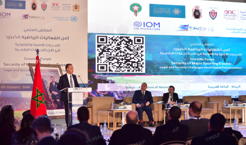 الملتقى الدولي حول أمن الفعاليات الرياضية الكبرى.. الدعوة إلى نموذج للحكامة قائم على المقاربة الاستباقية والتخطيط الأمني المحكم 1 Cloture090126 508x300 2
