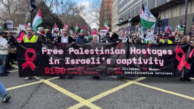 لندن.. تظاهرة كبيرة تأييدًا لفلسطين ورفضًا لـ"مجلس السلام" الذي يقوده ترامب. 1 فف6