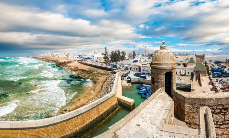 Landscape,With,Old,Fortress,And,Fishing,Port,Of,Essaouira,,Morocco