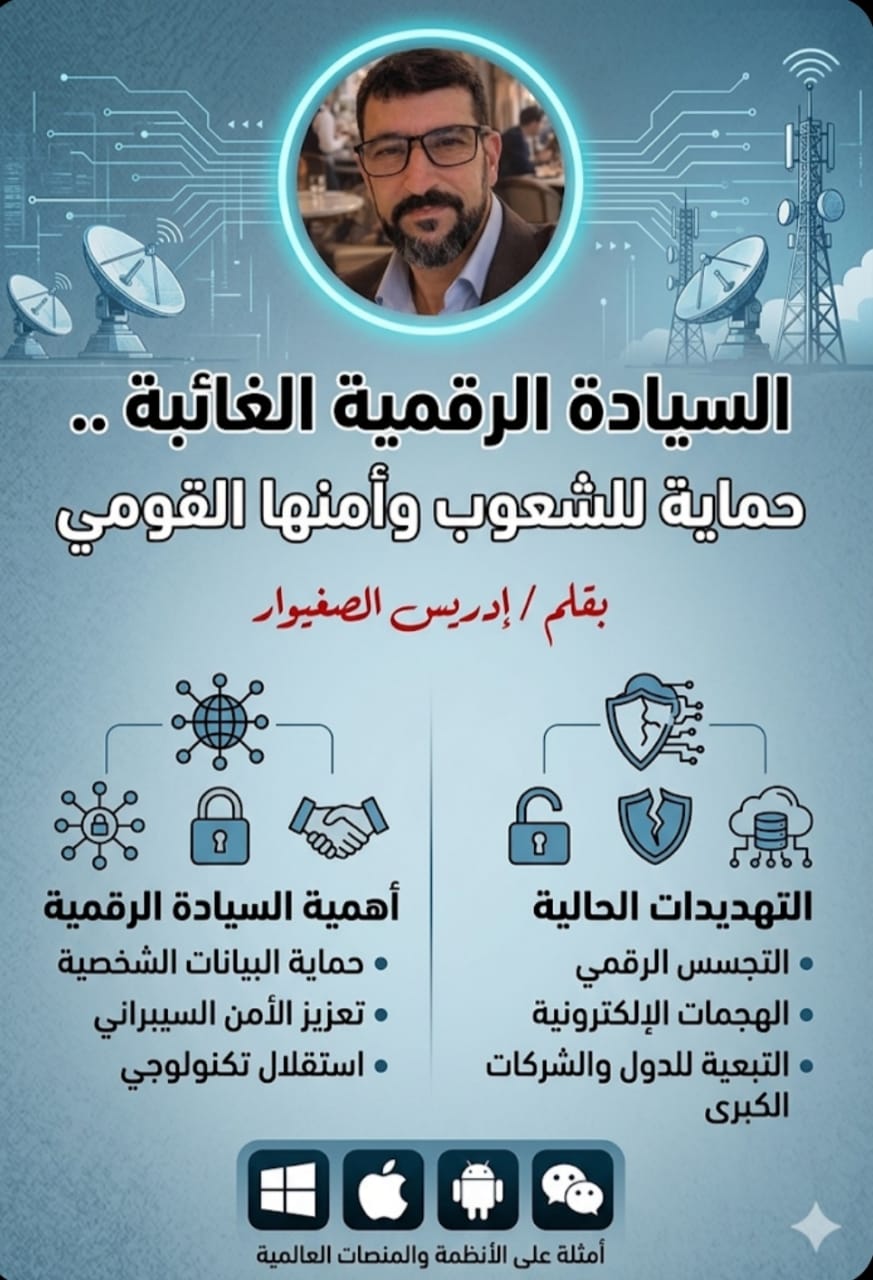 الباحث إدريس الصغيوار: السيادة الرقمية الغائبة .. حماية للشعوب وأمنها القومي – 