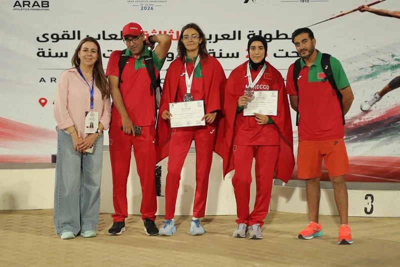 المغرب يعتلي منصة التتويج ويتوج بطلاً للبطولة العربية لألعاب القوى لأقل من 23 سنة